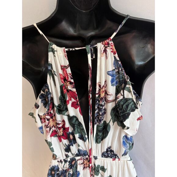Illa Illa Floral High Low Maxi Midi Ruffle Dress Size S White Romantic Feminine - Picture 5 of 9